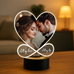 Personalised Photo Plaque With LED Romantic Gift For Couple Personalised Photo Plaque With LED Romantic Gift For Couple