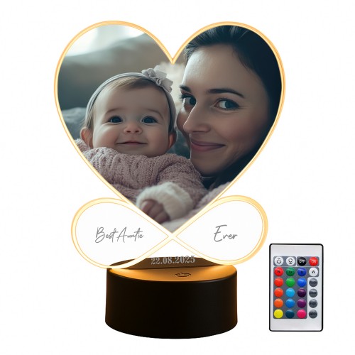 Personalised Auntie Photo Frame Picture With LED Light Gift