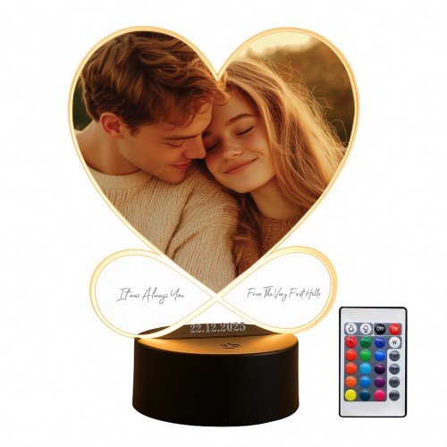 Novelty Photo Plaque With LED Personalised Romantic Gift