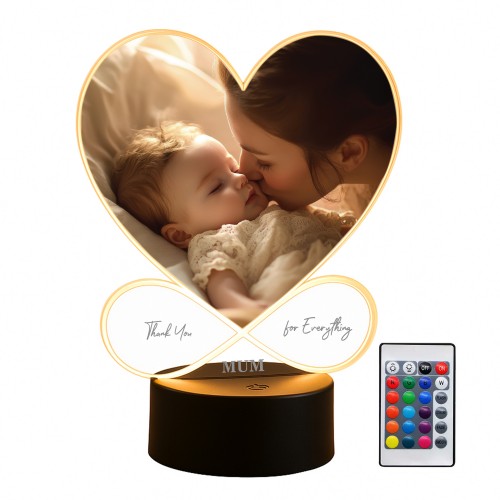 Personalised Gift For Mum Photo Plaque With LED Light Birthday