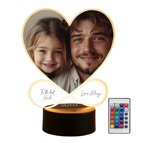 Personalised Uncle Photo Frame Picture With LED Light