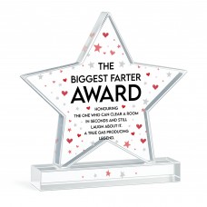 Biggest Farter Award Funny Couples Gift Star Trophy Valentines