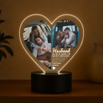 Custom Husband Gift Photo Plaque With LED Light Gift For Husband