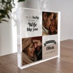 Happy Valentines Day Gift For Wife Personalised Photo Plaque