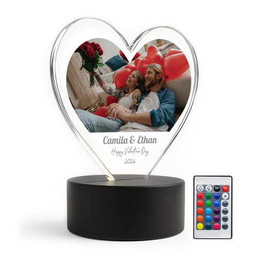 Personalised Happy Valentines Day Gift Photo LED Couple Gift