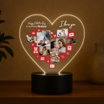 Happy Valentines Gift For Husband Photo Collage With LED Light