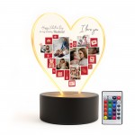 Happy Valentines Gift For Husband Photo Collage With LED Light