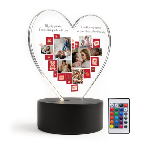 Custom LED Photo Collage For Valentines Day For Couple