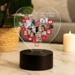 Personalised Couple Gift Photo Collage Night With With LED Gift