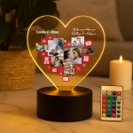 Personalised Couple Gift Photo Collage Night With With LED Gift