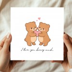 Valentines Card, Valentines Day Card, I Love You Beary Much