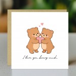 Valentines Card, Valentines Day Card, I Love You Beary Much