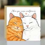 Valentines Day Card Love You Meow And Forever Card For Boyfriend