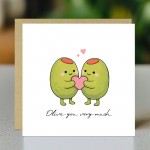 Funny Valentines Day Card Olive You So Much Card For Wife