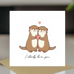 Funny Valentines Day Card Otterly Love You Card For Husband Wife