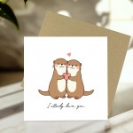 Funny Valentines Day Card Otterly Love You Card For Husband Wife