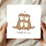 Funny Valentines Day Card Otterly Love You Card For Husband Wife