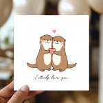 Funny Valentines Day Card Otterly Love You Card For Husband Wife
