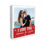 Personalised Valentines Day Gift Couple Brick Photo Block Gift