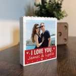 Personalised Valentines Day Gift Couple Brick Photo Block Gift