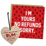 Funny Valentines Day Card with Wood Heart Keepsake Gift