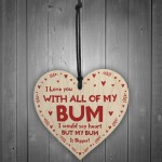 Funny Valentines Day Card with Wood Heart Keepsake Gift