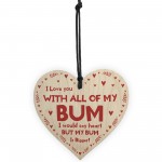 Funny Valentines Day Card with Wood Heart Keepsake Gift
