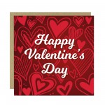 Valentines Card for Her Him Red Hearts Valentine's Day Card