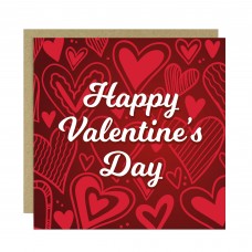 Valentines Card for Her Him Red Hearts Valentine's Day Card