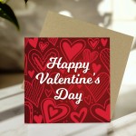 Valentines Card for Her Him Red Hearts Valentine's Day Card