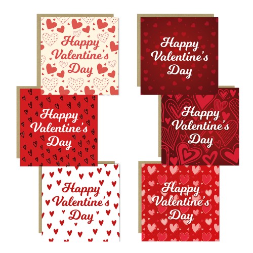Valentine's Day Cards Pack of 6 Romantic Valentine Cards Couples