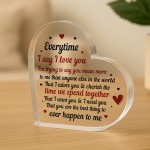 Perfect Valentines Gift For Him Her Freestanding Acrylic Heart