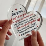 Perfect Valentines Gift For Him Her Freestanding Acrylic Heart