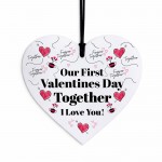 Our First Valentines Day Together Gift Acrylic Heart Plaque