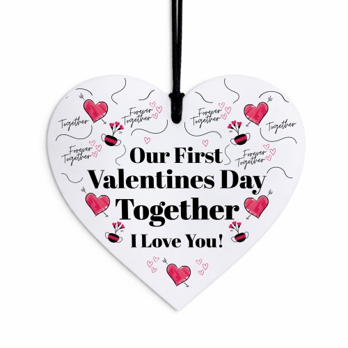 Our First Valentines Day Together Gift Acrylic Heart Plaque