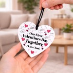 Our First Valentines Day Together Gift Acrylic Heart Plaque