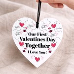 Our First Valentines Day Together Gift Acrylic Heart Plaque