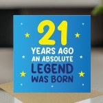 21st Birthday Card for Him Funny Card For 21 Year Old Boy Son