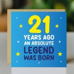 21st Birthday Card for Him Funny Card For 21 Year Old Boy Son