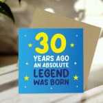 30th Birthday Card for Him Funny Card For 30 Year Old Boy Son