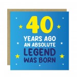 40th Birthday Card for Him Funny Card For 40 Year Old Men Dad