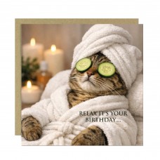 Funny Square Birthday Card with Envelope Relax Its Your Birthday