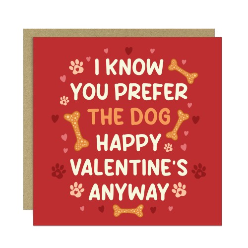 Funny Valentines Day Card Dog Themed Greetings Card For Him Her 
