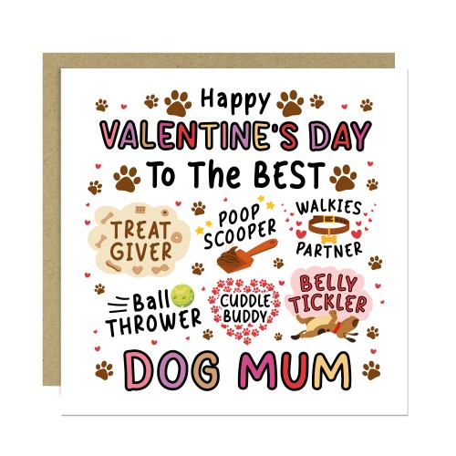 Valentines Day Card for Dog Mum Funny Dog Lover Novelty Joke
