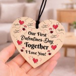 Our First Valentines Day Together Gift Wooden Heart Plaque