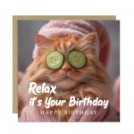 Hilarious Birthday Card Relax Its Your Birthday Cat Card For Her