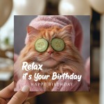 Hilarious Birthday Card Relax Its Your Birthday Cat Card For Her