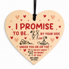 Rude Gift For Valentines Birthday Anniversary Wooden Heart Funny