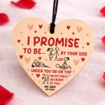 Rude Gift For Valentines Birthday Anniversary Wooden Heart Funny