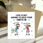 Valentines Birthday Anniversary Funny Joke Card for Him Her